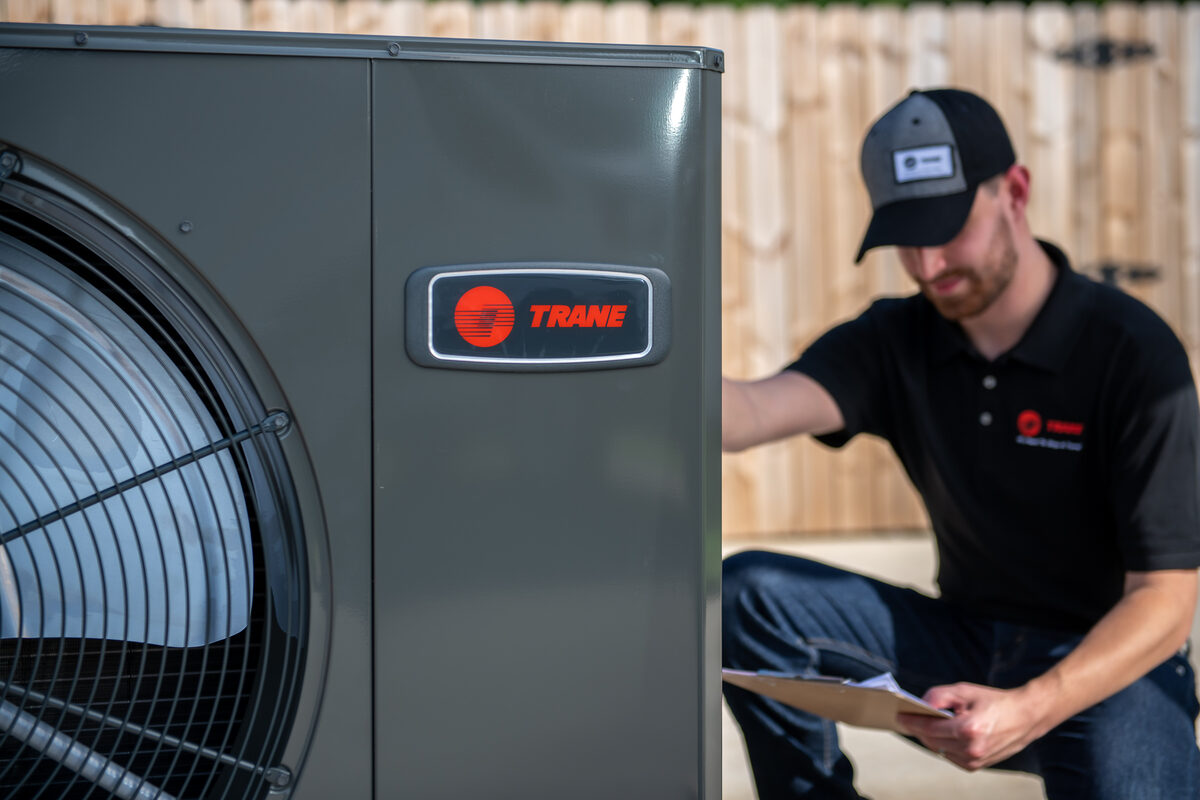Close-up of a wall-mounted hvac machine